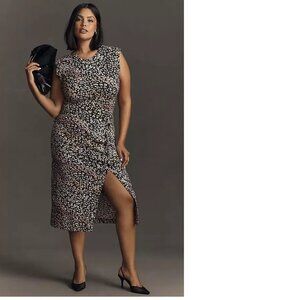 Anthropologie Grey State Chiara Midi Dress SIZE 3x NEW